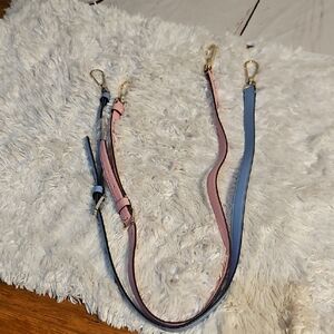 Pink and Blue Dual-Tone Strap with Gold Clips for 2 bag straps‎